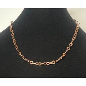 Milor Italy Bronze Rose Gold Tone Chain Necklace 20-Inches Oval Link Design